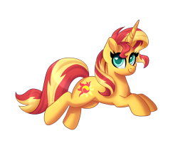 Size: 6000x5000 | Tagged: safe, artist:lavenderheartsmlp, imported from derpibooru, sunset shimmer, pony, unicorn, absurd resolution, cute, female, heart eyes, looking at you, mare, prone, shimmerbetes, simple background, solo, transparent background, wingding eyes