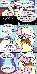 Size: 2100x4100 | Tagged: safe, artist:emberslament, imported from derpibooru, oc, oc only, oc:bay breeze, pegasus, pony, comic, dialogue, female, mare, mask, n95, offscreen character, plague doctor mask, speech bubble