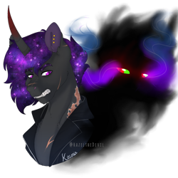 Size: 548x548 | Tagged: safe, artist:hazelthedevil, imported from derpibooru, oc, oc only, oc:kosmix, alicorn, pony, offspring, parent:king sombra, parent:princess luna, parents:lumbra, scar, shadow, simple background, solo, transparent background