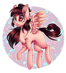 Size: 1440x1592 | Tagged: safe, artist:paintpalet35, imported from derpibooru, oc, oc only, oc:clefficia, pegasus, pony, abstract background, chest fluff, female, solo