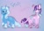 Size: 1280x906 | Tagged: safe, artist:karperstein, imported from derpibooru, starlight glimmer, trixie, pony, unicorn, :3, blaze (coat marking), cheek fluff, chest fluff, coat markings, facial markings, female, leonine tail, lesbian, pale belly, pink background, shipping, simple background, smiling, socks (coat marking), socks (coat markings), sparkles, startrix, unshorn fetlocks