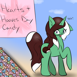 Size: 1000x1000 | Tagged: safe, artist:kaggy009, imported from derpibooru, oc, oc only, oc:peppermint pattie (unicorn), pony, unicorn, ask peppermint pattie, female, mare, solo, tongue out