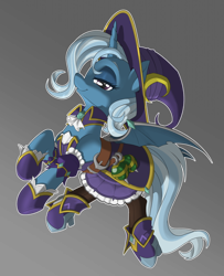 Size: 1280x1575 | Tagged: safe, artist:dstears, edit, imported from derpibooru, trixie, pony, unicorn, bat wings, clothes, digital art, female, gradient background, halloween, hat, holiday, mare, nightmare night, outline, skirt, solo, wings, witch hat