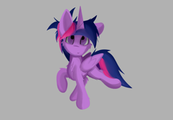 Size: 5787x3996 | Tagged: safe, artist:groomlake, imported from derpibooru, twilight sparkle, alicorn, pony, colored, female, messy mane, simple background, solo, twilight sparkle (alicorn), wings