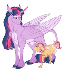 Size: 2713x3013 | Tagged: safe, artist:gigason, imported from derpibooru, twilight sparkle, oc, alicorn, pony, adopted offspring, amputee, colt, curved horn, high res, horn, male, parent:twilight sparkle, simple background, transparent background, twilight sparkle (alicorn)