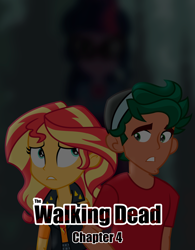 Size: 3672x4698 | Tagged: safe, artist:paulysentry, deleted from derpibooru, imported from derpibooru, sci-twi, sunset shimmer, timber spruce, twilight sparkle, comic:the walking dead, equestria girls, comic, cover, glasses