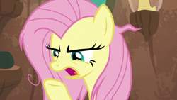 Size: 1920x1080 | Tagged: safe, imported from derpibooru, screencap, fluttershy, pony, she talks to angel, angry, female, mare, messy mane, open mouth, solo