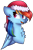 Size: 528x797 | Tagged: safe, artist:clairedaartiste444, artist:tater, imported from derpibooru, rainbow dash, pegasus, pony, bust, cheek fluff, chest fluff, christmas, female, floppy ears, hat, holiday, santa hat, simple background, solo, transparent background