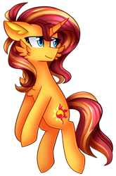 Size: 615x932 | Tagged: safe, artist:clairedaartiste444, artist:tater, imported from derpibooru, sunset shimmer, pony, unicorn, cheek fluff, chest fluff, female, floppy ears, simple background, solo, transparent background