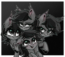 Size: 4738x4145 | Tagged: safe, artist:_spacemonkeyz_, imported from derpibooru, oc, oc:grey matter, earth pony, absurd resolution, female, mare, monochrome, multeity, neo noir, partial color, self ponidox