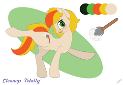 Size: 2500x1719 | Tagged: safe, artist:miniferu, imported from derpibooru, oc, oc only, oc:cleanup totally, earth pony, pony, commission, female, reference sheet, solo