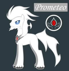 Size: 1233x1280 | Tagged: safe, artist:somashield, imported from derpibooru, oc, oc only, oc:prometeo, earth pony, pony, beard, collar, cutie mark, digital art, facial hair, male, solo, stallion, tail