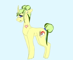 Size: 1024x844 | Tagged: safe, artist:hawklesscorruption, imported from derpibooru, oc, oc only, oc:medaille d'or, pony, unicorn, ear piercing, earring, female, hair bun, jewelry, magical gay spawn, mare, offspring, parent:big macintosh, parent:rockhoof, parents:rockmac, piercing, scar, solo, tail bun