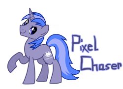 Size: 1595x1152 | Tagged: safe, artist:zoidledoidle, imported from derpibooru, oc, oc only, oc:pixel chaser, pony, unicorn, simple background, smiling, solo, transparent background