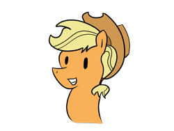 Size: 1600x1200 | Tagged: safe, artist:moonahd, imported from derpibooru, applejack, earth pony, pony, cowboy hat, dot eyes, female, grin, hat, mare, simple background, smiling, solo, transparent background