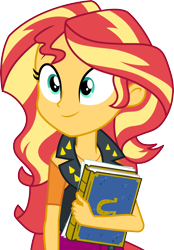 Size: 3000x4311 | Tagged: safe, artist:cloudy glow, artist:cloudyglow, imported from derpibooru, sunset shimmer, equestria girls, equestria girls series, forgotten friendship, .ai available, absurd resolution, clothes, female, geode of empathy, magical geodes, simple background, skirt, smiling, solo, transparent background, vector, yearbook