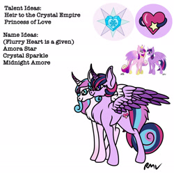 Size: 2048x2048 | Tagged: safe, artist:rmv-art, imported from derpibooru, princess cadance, princess flurry heart, twilight sparkle, oc, alicorn, pony, conjoined, conjoined twins, female, lesbian, magical lesbian spawn, offspring, parent:princess cadance, parent:twilight sparkle, parents:twidance, shipping, twidance, twilight sparkle (alicorn)