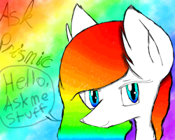 Size: 2000x1606 | Tagged: safe, artist:prismicdiamondart, imported from derpibooru, oc, oc only, oc:prismatic spectrum rainbow, pegasus, pony, abstract background, bust, female, mare, multicolored hair, pegasus oc, rainbow hair, solo, wings