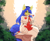 Size: 4936x4092 | Tagged: safe, artist:nemu majo, imported from derpibooru, oc, oc only, oc:logical leap, anthro, unicorn, capelet, clothes, female, glasses, gloves, hairband, leaves, mare, sitting, ych result