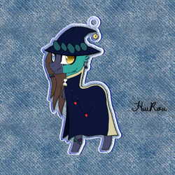 Size: 1368x1368 | Tagged: safe, artist:deadpoolnumbuh1, imported from derpibooru, oc, oc only, earth pony, pony, abstract background, base used, cloak, clothes, earth pony oc, hat, heterochromia, signature, solo, witch hat