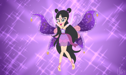 Size: 1304x780 | Tagged: safe, artist:everything-sparkle, artist:lumi-infinite64, imported from derpibooru, fairy, human, equestria girls, ace attorney, armpits, bare shoulders, barefoot, barely eqg related, base used, clothes, colored wings, crossover, enchantix, equestria girls style, equestria girls-ified, eyeshadow, fairy wings, fairyized, feet, female, gloves, gradient wings, jewelry, lipstick, long gloves, long hair, makeup, maya fey, necklace, rainbow s.r.l, short dress, solo, sparkly wings, strapless, wings, winx, winx club, winxified