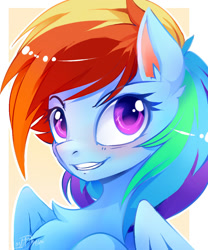 Size: 1000x1200 | Tagged: safe, artist:lostdreamm, imported from derpibooru, rainbow dash, pegasus, pony, chest fluff, female, grin, mare, outline, smiling, solo