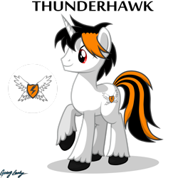 Size: 2449x2449 | Tagged: safe, artist:le-23, imported from derpibooru, oc, oc only, oc:thunderhawk, pony, unicorn, high res, male, simple background, solo, stallion, transparent background