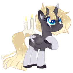 Size: 1920x1920 | Tagged: safe, artist:lazuli, artist:mint-light, artist:nightingalewolfie, imported from derpibooru, oc, oc only, original species, pony, scented pony, unicorn, base used, candle, colored pupils, deviantart watermark, female, horns, mare, obtrusive watermark, oc name needed, simple background, solo, transparent background, watermark