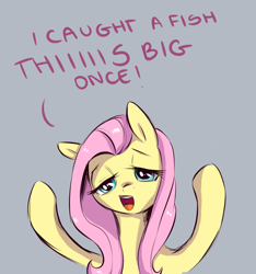 Size: 1898x2031 | Tagged: safe, artist:buttersprinkle, imported from derpibooru, fluttershy, pony, dialogue, digital art, female, lidded eyes, mare, simple background, smiling, solo