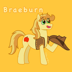 Size: 768x768 | Tagged: safe, artist:talezofblue, imported from derpibooru, braeburn, earth pony, pony, clothes, hat, jacket, male, stallion