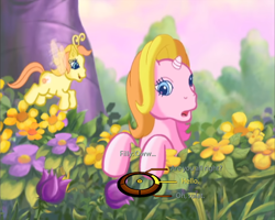 Size: 750x600 | Tagged: safe, edit, edited screencap, imported from derpibooru, screencap, rarity (g3), zipzee, breezie, the runaway rainbow, breezie blossom, breezish, dialogue wheel, flower, g3, mass effect