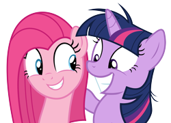 Size: 4086x2936 | Tagged: safe, artist:slb94, artist:thorinair, imported from derpibooru, pinkie pie, twilight sparkle, duo, insanity, pinkamena diane pie, simple background, transparent background, twilight snapple, vector