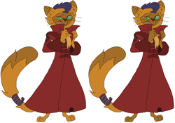 Size: 4528x3168 | Tagged: safe, artist:hubfanlover678, imported from derpibooru, capper dapperpaws, abyssinian, anthro, chest fluff, clothes, coat, male, simple background, solo, white background