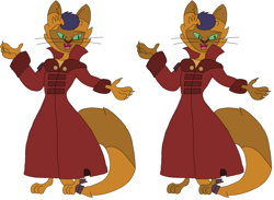 Size: 4416x3224 | Tagged: safe, artist:hubfanlover678, imported from derpibooru, capper dapperpaws, abyssinian, anthro, chest fluff, clothes, coat, male, simple background, solo, white background