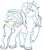 Size: 900x1056 | Tagged: safe, artist:homumu, imported from derpibooru, oc, oc only, oc:storm call, alicorn, pony, alicorn oc, chest fluff, horn, lineart, messy mane, raised hoof, simple background, solo, tail wrap, white background