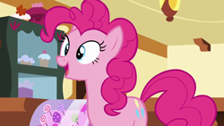Size: 1280x720 | Tagged: safe, imported from derpibooru, screencap, pinkie pie, earth pony, pony, 28 pranks later, cute, diapinkes, female, mare, open mouth, smiling, solo