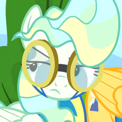 Size: 371x371 | Tagged: safe, imported from derpibooru, screencap, mountain haze, vapor trail, pegasus, pony, top bolt, clothes, cropped, female, goggles, male, mare, solo focus, stallion, unamused, uniform, vapor trail is not amused, wonderbolt trainee uniform