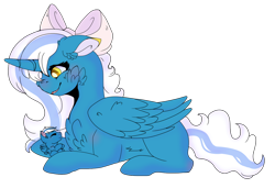 Size: 1280x875 | Tagged: safe, artist:emiedoodles, imported from derpibooru, oc, oc:fleurbelle, alicorn, pony, adorabelle, adorable face, alicorn oc, baby, baby pony, bow, chest fluff, cute, ear fluff, female, foal, hair bow, horn, mare, simple background, transparent background, yellow eyes