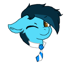 Size: 436x363 | Tagged: safe, artist:naaltive, imported from derpibooru, oc, oc only, oc:mrcelroy, pony, clothes, male, naaltive's ms paint ponies, one eye closed, solo, wink, winking at you