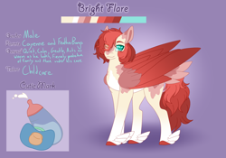 Size: 3500x2454 | Tagged: safe, artist:clay-bae, artist:nobleclay, imported from derpibooru, oc, oc only, oc:bright flare, pegasus, pony, eye clipping through hair, feathered fetlocks, male, offspring, parent:cayenne, parent:feather bangs, solo, stallion