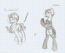 Size: 958x793 | Tagged: safe, artist:ravenpuff, imported from derpibooru, oc, oc only, earth pony, pony, bipedal, cigarette, clothes, dominatrix, duo, earth pony oc, evening gloves, female, gloves, graph paper, hoof hold, knife, latex, latex socks, long gloves, makeup, mare, mistress, reference sheet, riding crop, smikr, smoking, socks, traditional art