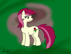 Size: 1024x768 | Tagged: safe, artist:dizaster321, imported from derpibooru, roseluck, pony, abstract background, looking back