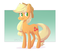 Size: 800x682 | Tagged: safe, artist:spetu, imported from derpibooru, applejack, earth pony, pony, female, hat, lineless, mare, simple background, solo