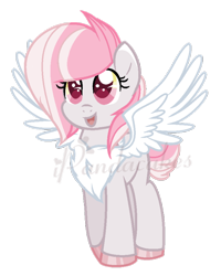 Size: 600x750 | Tagged: safe, artist:ipandacakes, imported from derpibooru, oc, oc only, oc:little dove, hybrid, pegasus, pony, female, filly, interspecies offspring, offspring, parent:discord, parent:fluttershy, parents:discoshy, simple background, solo, transparent background