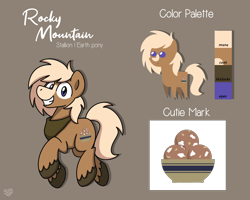Size: 2560x2048 | Tagged: safe, artist:sugar morning, imported from derpibooru, oc, oc only, oc:rocky mountain, earth pony, pony, bandana, commission, cutie mark, male, pointy ponies, reference sheet, simple background, solo, stallion, unshorn fetlocks