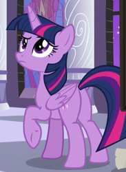 Size: 380x520 | Tagged: safe, imported from derpibooru, screencap, twilight sparkle, alicorn, pony, the summer sun setback, butt, cropped, female, plot, quizzical, solo, twilight sparkle (alicorn)