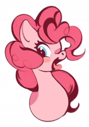 Size: 1066x1522 | Tagged: safe, artist:tohupo, imported from derpibooru, pinkie pie, earth pony, pony, blushing, bust, cute, diapinkes, female, mare, open mouth, portrait, simple background, solo, tongue out, white background