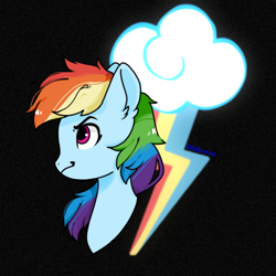 Size: 1080x1080 | Tagged: safe, artist:bbluna, imported from derpibooru, rainbow dash, pony, bust, female, solo