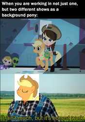 Size: 1200x1712 | Tagged: safe, edit, editor:fluttershyisnot adoormat, imported from derpibooru, applejack, applejack suit, ashleigh ball, blythe baxter, cameo, crossover, littlest pet shop, meme, pony reference, voice actor joke