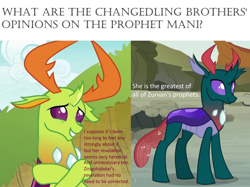 Size: 3081x2304 | Tagged: safe, edit, edited screencap, imported from derpibooru, screencap, pharynx, thorax, changedling, changeling, ziragshabdarverse, to change a changeling, triple threat, changedling brothers, exploitable meme, king thorax, manichaeism, mario brothers' views, meme, ponified meme, prince pharynx